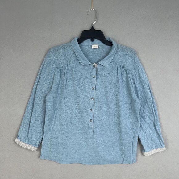 Poetry Shirt Womens US 10 Linen Minimalist Quiet Luxury Coastal Resort Preppy - Picture 1 of 14